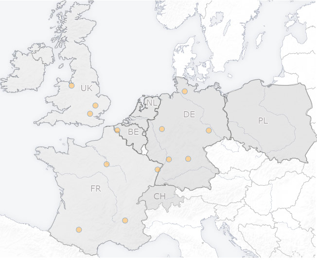 Unsere Standorte in Europa