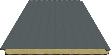 Sandwichpaneele Wand | 100mm Steinwolle | RAL 7012 (Basaltgrau)